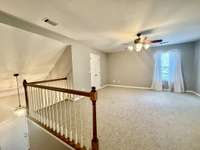 Upstairs Bonus Room with extra closet storage and full bath
