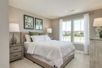 One of two secondary bedrooms