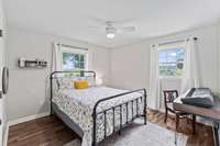 Bedroom 2 had light fixture/fan added to the space when renovated and also has great natural light.