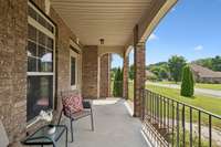 The spacious covered front porch features sturdy brick column supports! 2028 Martins Bend Dr.  La Vergne, TN 37086