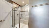 Large shower in the Primary Suite bathroom