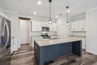 Open kitchen with large island