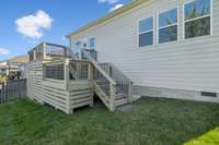 Deck has been wrapped to provide privacy under deck