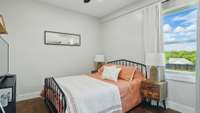 A separate room can be used as a bedroom.  There is a closet for storage.