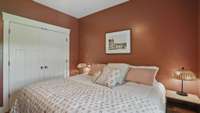 Both secondary rooms are roomy enough for a king sized bed!