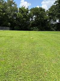 Picnics and games will be enjoyed every Saturday with your friends in your fenced in back yard. Notice the heavy tree lines.
