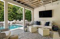 Covered porch located off of the great room and kitchen dining space