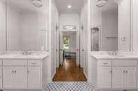 Separate vanities and dual closest