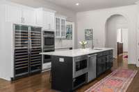 Luxurious oversized wine fridge, double oven