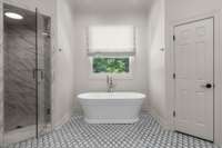 Separate shower and tub