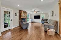 Nice large living room, new fireplace insert, get cozy with the wood burning fireplace. Open to the Kitchen
