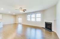 Dining and living space are open to each other for easy entertaining.