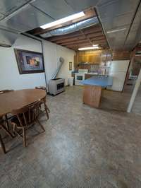 Basement open kitchen and dining