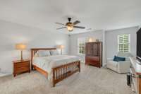 Onwer's Suite with Ceiling Fan is located upstairs. Large enough to fit all the Furniture!