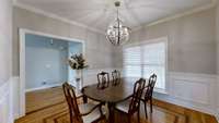 This spacious dining room