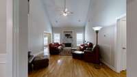 You can see how deep this room is and the soaring ceilings.