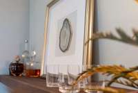 Liquor Shelf located in the Dining Room.
