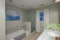 Separate shower and soaking tub