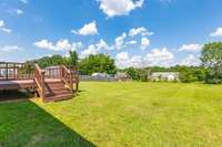 Huge, level backyard. New owners could potentially put a pool, playset, and have square foot gardens. Lots of usable space to work with.