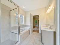 Ensuite bathroom off the primary