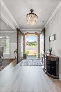 Beautiful double wood doors welcomes you