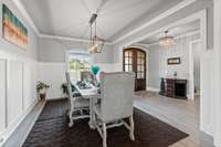 Greeted by a formal dining room just off the main foyer