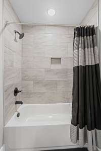 and a combo shower/tub.