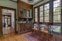Butlers pantry to swinging kitchen door.