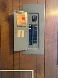 Breaker box is in the utility room.
