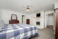 Primary Bedroom has a fireplace.