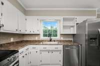 Deep, single basin sink and backsplash.