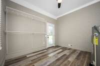 The primary closet/utility room are combined.