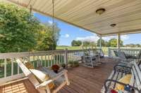Covered deck, overlooking the pool.