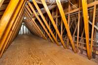 Floored attic storage space