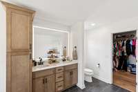 master bathroom and large walk-in closet