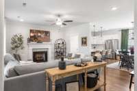 The open floor plan leads directly from the Great Room to the Kitchen, the hub of the home.