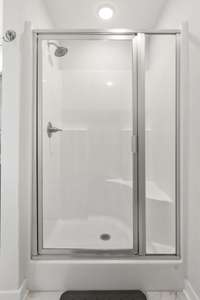 Separate Walk-in Shower with a bench & Tub