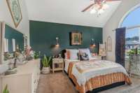 Primary Bedroom with a gorgeous accent wall