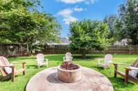 The fire pit out back is perfect for entertaining this summer
