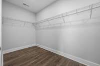 Primary bedroom has an extra large walk-in closer