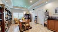 The reading room/library is inside the clubhouse.