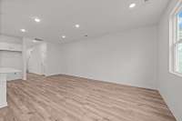 The gathering room has plenty of room for most furniture sets