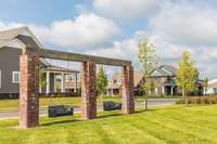 The little details such as these community swings and the stunning landscaping are what make Durham Farms so special.
