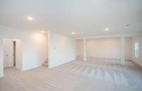 ***Photo taken from a recently completed Hampton home in the community***  Basement includes unfinished storage space and a full bathroom in addition to the finished living space.