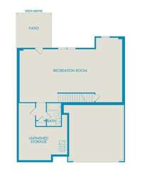 The Basement includes a large secondary living space that be used for a recreation room, home gym or downstairs play area for the family.