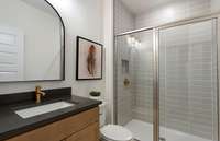 ***Picture Taken From Valleybrook Model Home In Millstone***  When the guest Suite is included in the home, the bathroom on the 1st floor is upgraded as well.