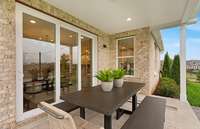 ***Picture Taken From Valleybrook Model Home In Millstone***  The covered back patio measures 15' x 10' and is perfect for those looking to enjoy relaxing time outdoors or having family dinner outside.
