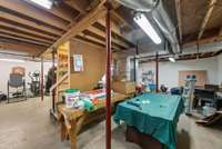 Basement with one car garage area