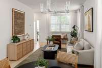 The Charlotte family room as built at Soren will be approximately 6 feet longer! Much more roomy than as viewed here!