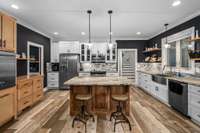Kitchen with tons of storage, counter space and a coffee bar with a built-in mini fridge!